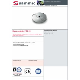 Disco cortador Sammic FCO6+ rodajas onduladas de 6 mm
